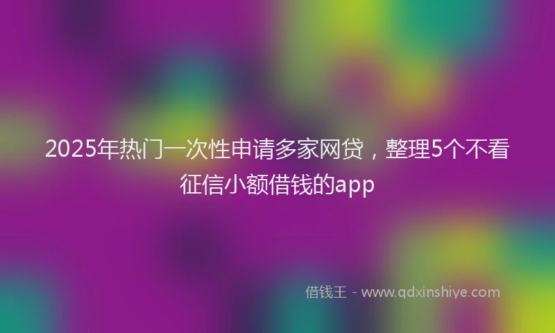 2025年热门一次性申请多家网贷，整理5个不看征信小额借钱的app