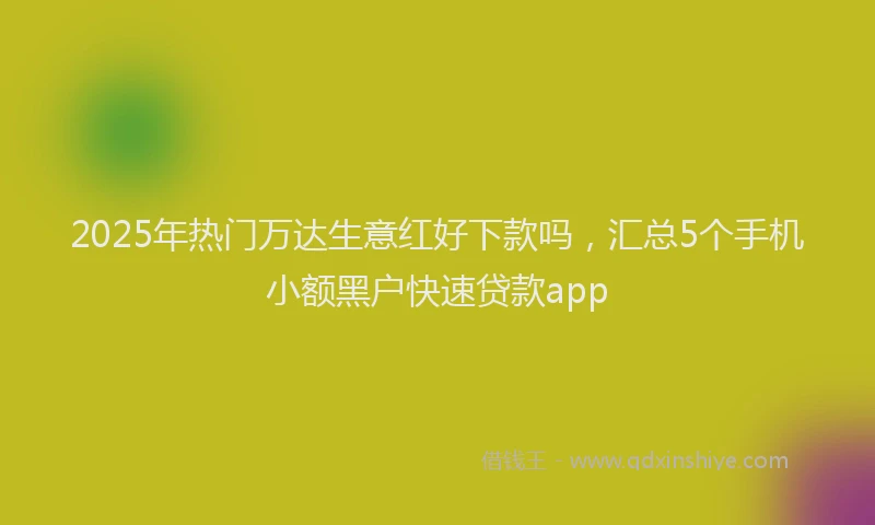 2025年热门万达生意红好下款吗，汇总5个手机小额黑户快速贷款app