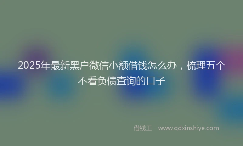 2025年最新黑户微信小额借钱怎么办，梳理五个不看负债查询的口子