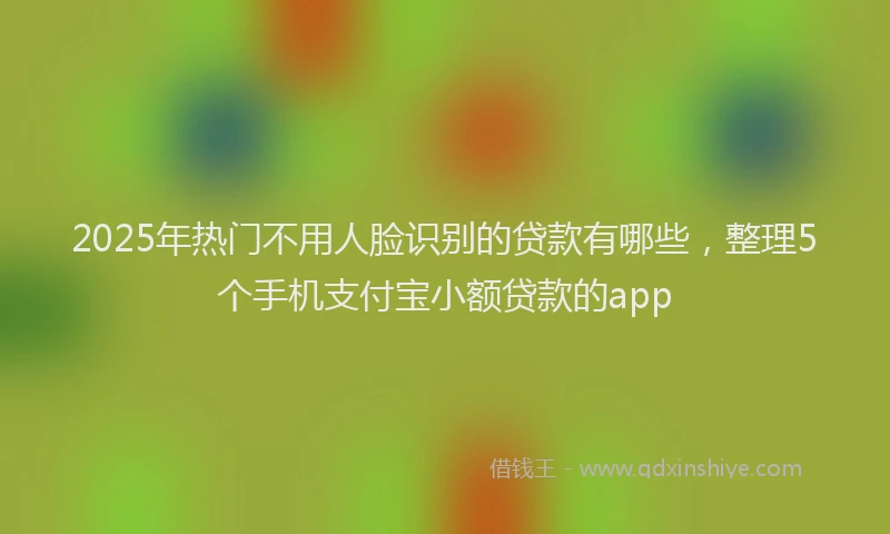 2025年热门不用人脸识别的贷款有哪些，整理5个手机支付宝小额贷款的app