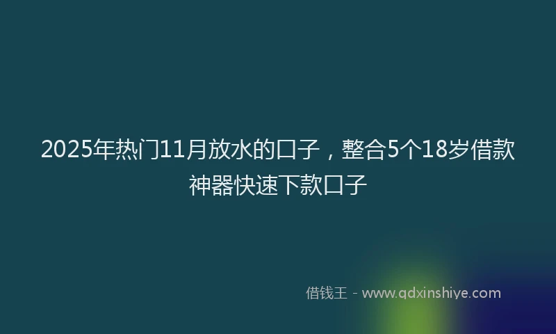 2025年热门11月放水的口子，整合5个18岁借款神器快速下款口子