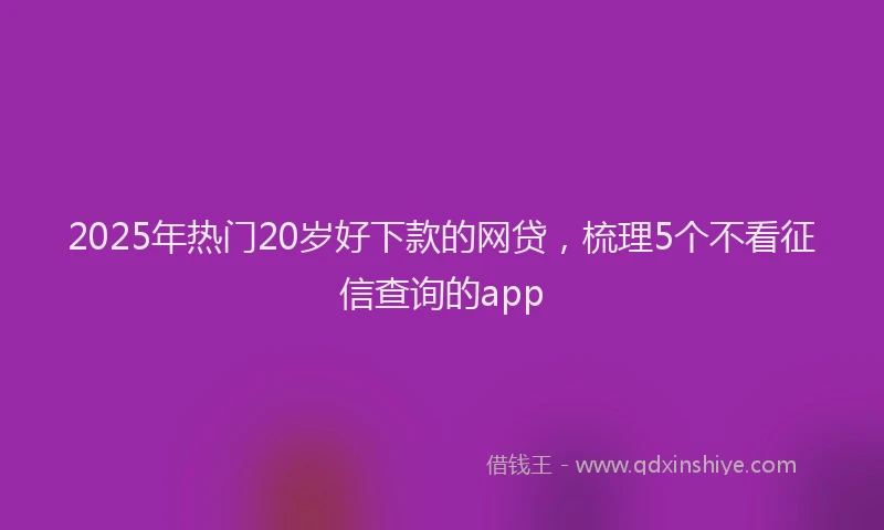 2025年热门20岁好下款的网贷，梳理5个不看征信查询的app