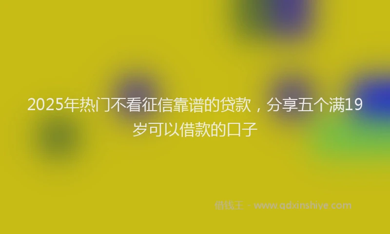 2025年热门不看征信靠谱的贷款，分享五个满19岁可以借款的口子