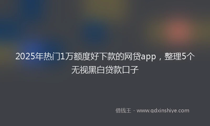 2025年热门1万额度好下款的网贷app，整理5个无视黑白贷款口子