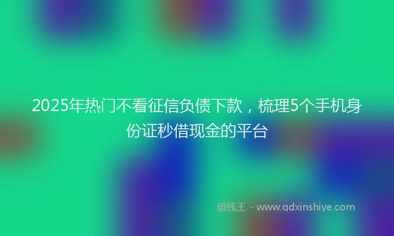2025年热门不看征信负债下款,梳理5个手机身份证秒借现金的平台