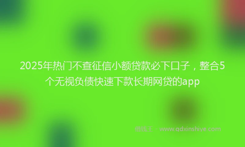 2025年热门不查征信小额贷款必下口子，整合5个无视负债快速下款长期网贷的app