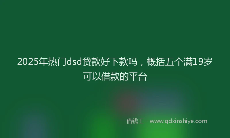 2025年热门dsd贷款好下款吗，概括五个满19岁可以借款的平台