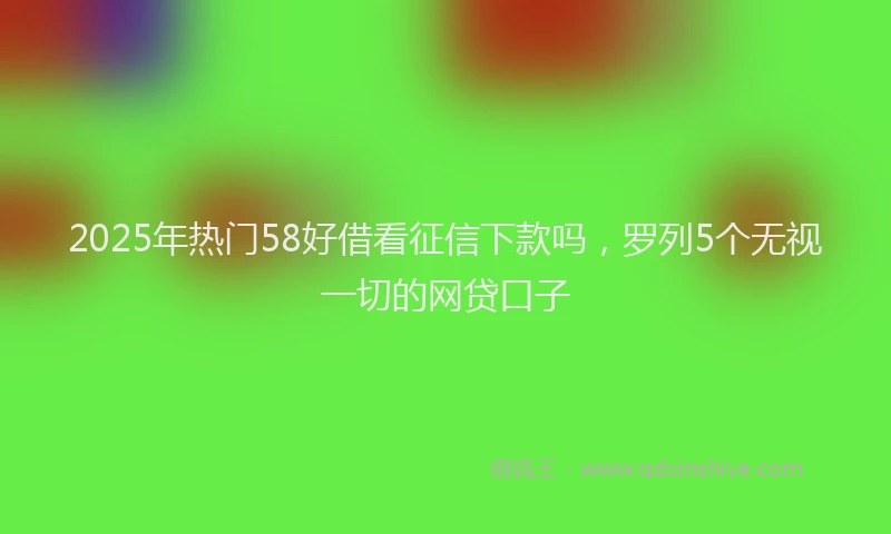 2025年热门58好借看征信下款吗，罗列5个无视一切的网贷口子