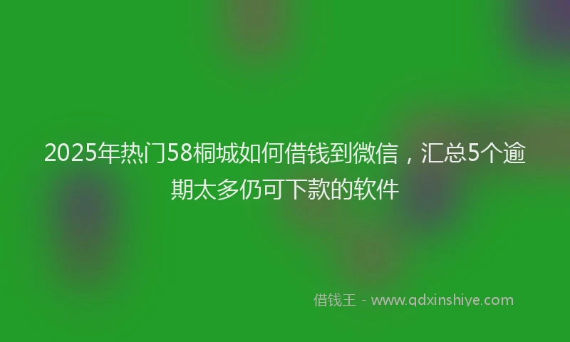 2025年热门58桐城如何借钱到微信，汇总5个逾期太多仍可下款的软件