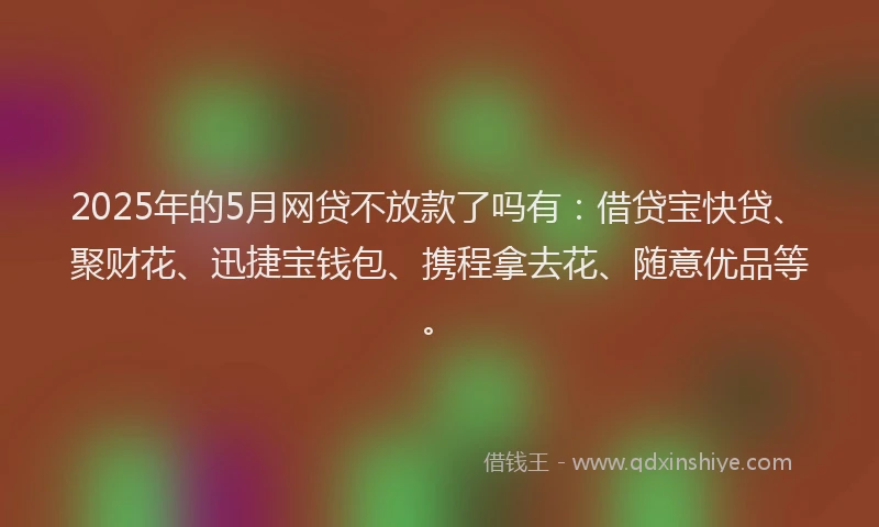 2025年的5月网贷不放款了吗有：借贷宝快贷、聚财花、迅捷宝钱包、携程拿去花、随意优品等。