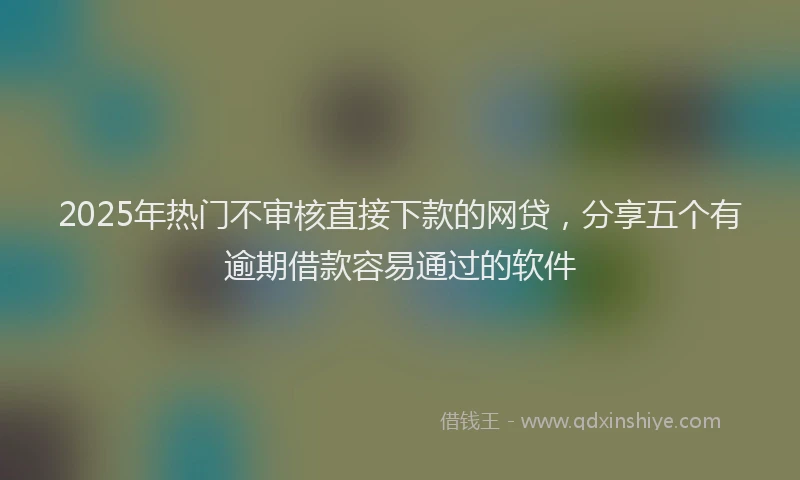 2025年热门不审核直接下款的网贷，分享五个有逾期借款容易通过的软件