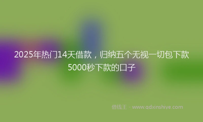 2025年热门14天借款，归纳五个无视一切包下款5000秒下款的口子
