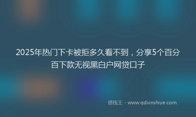 2025年热门下卡被拒多久看不到，分享5个百分百下款无视黑白户网贷口子