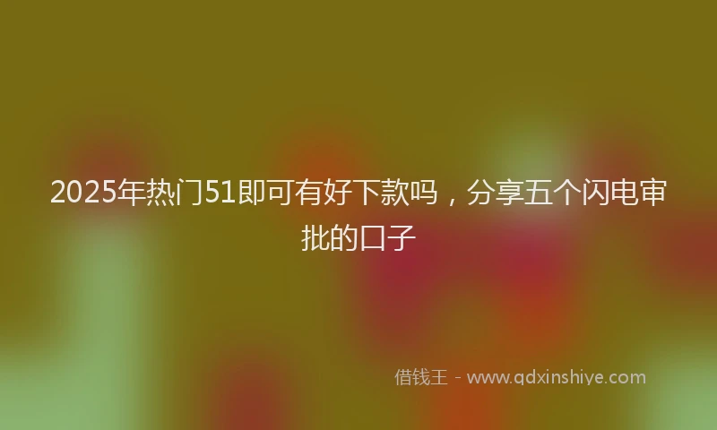 2025年热门51即可有好下款吗，分享五个闪电审批的口子