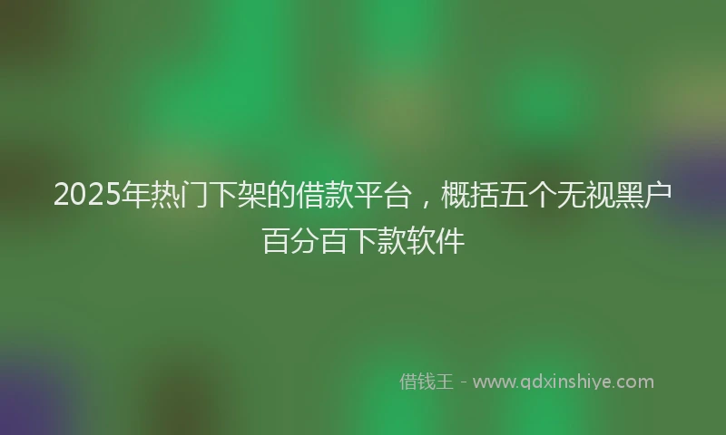2025年热门下架的借款平台，概括五个无视黑户百分百下款软件
