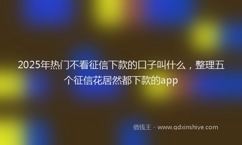 2025年热门不看征信下款的口子叫什么，整理五个征信花居然都下款的app