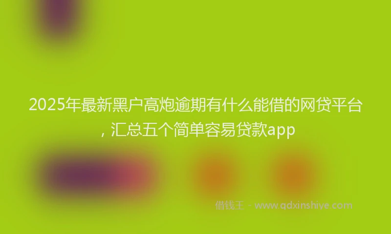 2025年最新黑户高炮逾期有什么能借的网贷平台，汇总五个简单容易贷款app