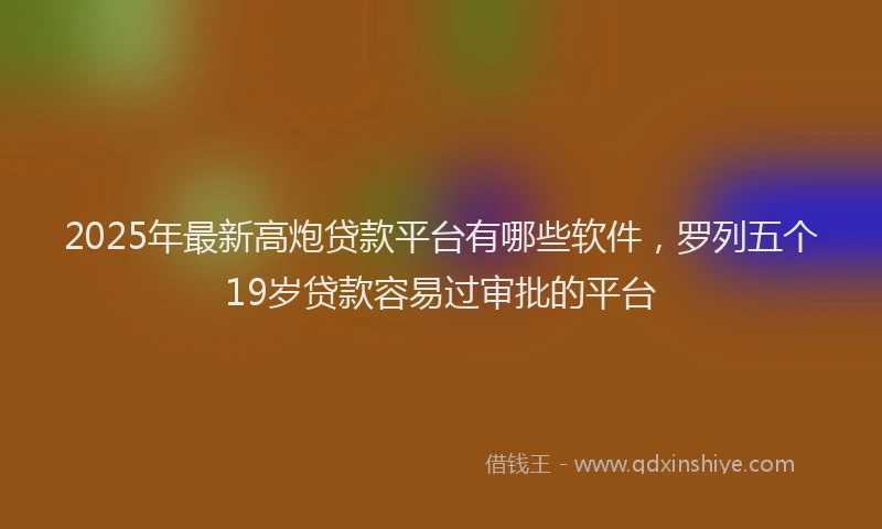 2025年最新高炮贷款平台有哪些软件，罗列五个19岁贷款容易过审批的平台