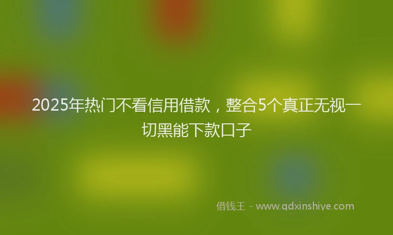 2025年热门不看信用借款，整合5个真正无视一切黑能下款口子