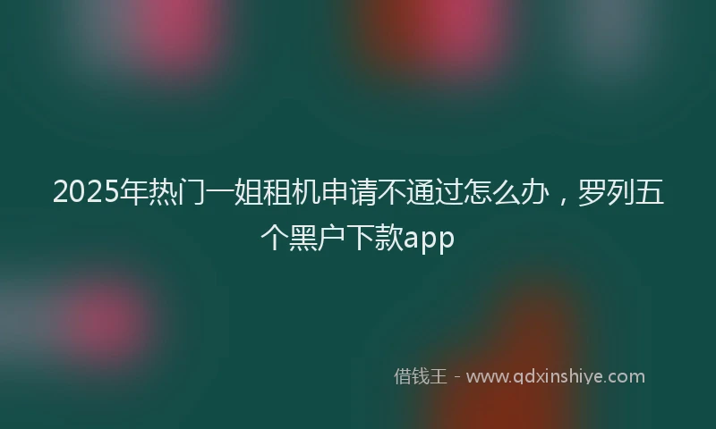 2025年热门一姐租机申请不通过怎么办，罗列五个黑户下款app