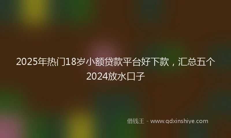 2025年热门18岁小额贷款平台好下款，汇总五个2024放水口子