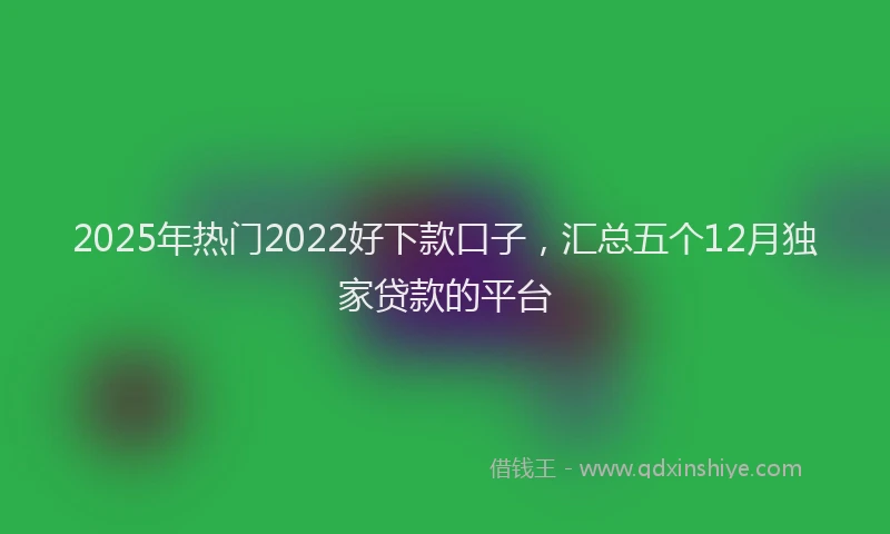 2025年热门2022好下款口子，汇总五个12月独家贷款的平台