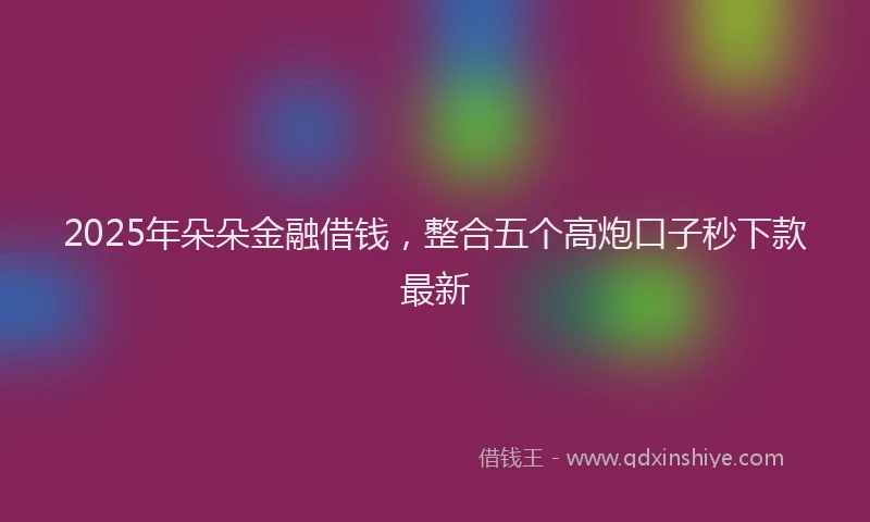 2025年朵朵金融借钱，整合五个高炮口子秒下款最新