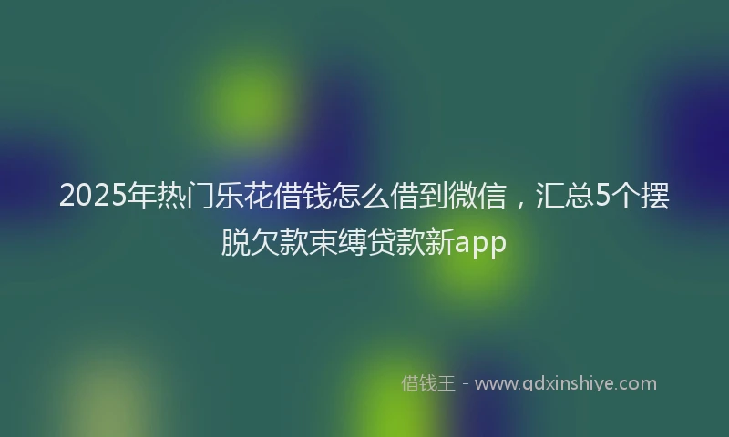2025年热门乐花借钱怎么借到微信，汇总5个摆脱欠款束缚贷款新app