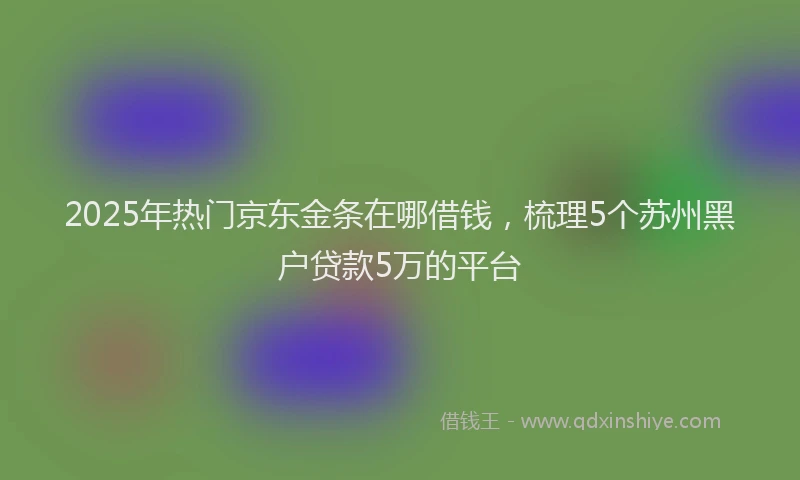 2025年热门京东金条在哪借钱，梳理5个苏州黑户贷款5万的平台