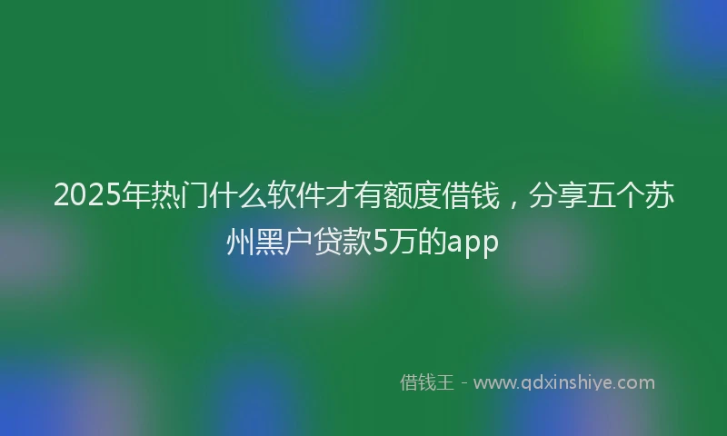 2025年热门什么软件才有额度借钱，分享五个苏州黑户贷款5万的app