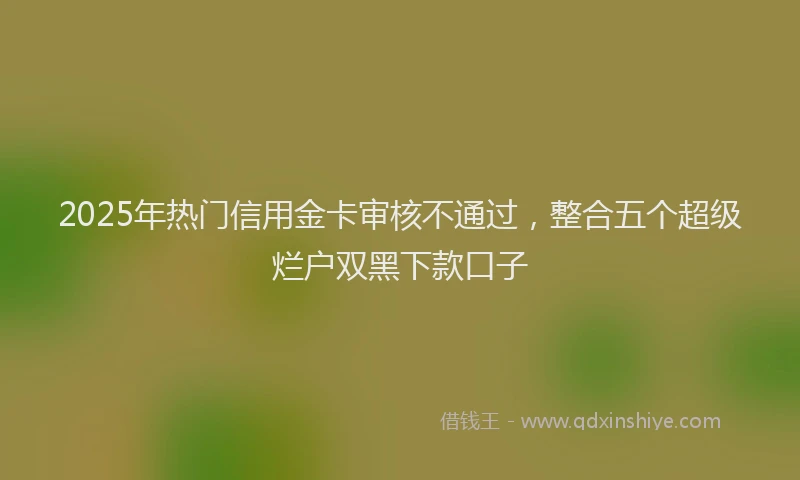 2025年热门信用金卡审核不通过，整合五个超级烂户双黑下款口子