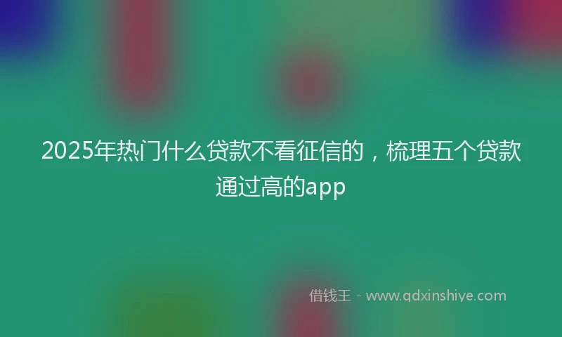 2025年热门什么贷款不看征信的，梳理五个贷款通过高的app