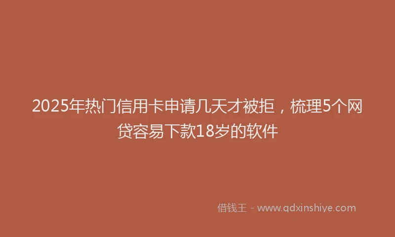 2025年热门信用卡申请几天才被拒，梳理5个网贷容易下款18岁的软件
