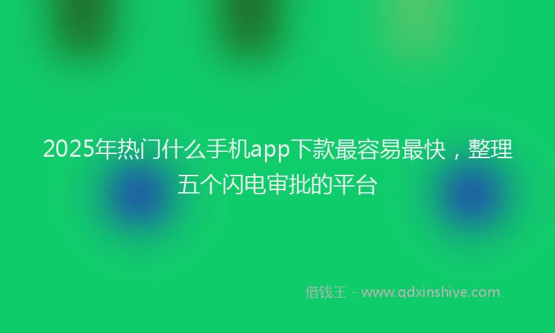 2025年热门什么手机app下款最容易最快，整理五个闪电审批的平台