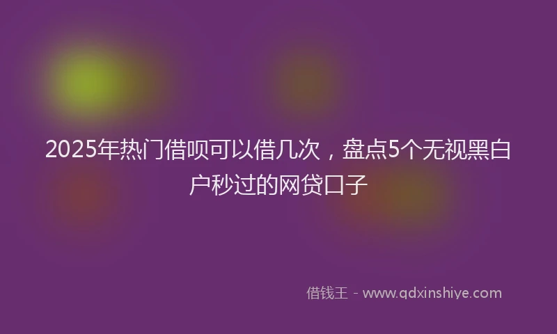 2025年热门借呗可以借几次，盘点5个无视黑白户秒过的网贷口子