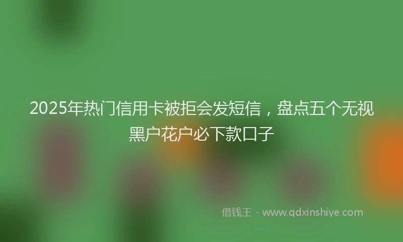 2025年热门信用卡被拒会发短信，盘点五个无视黑户花户必下款口子