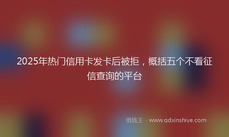 2025年热门信用卡发卡后被拒，概括五个不看征信查询的平台