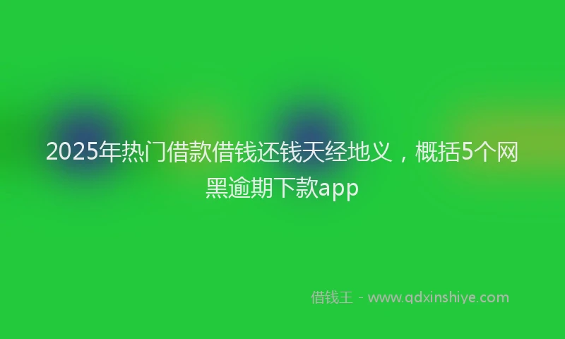 2025年热门借款借钱还钱天经地义，概括5个网黑逾期下款app