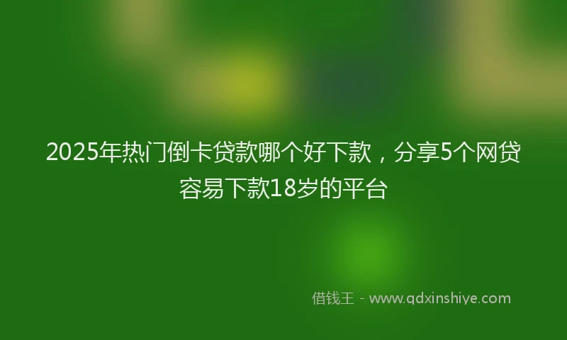 2025年热门倒卡贷款哪个好下款，分享5个网贷容易下款18岁的平台