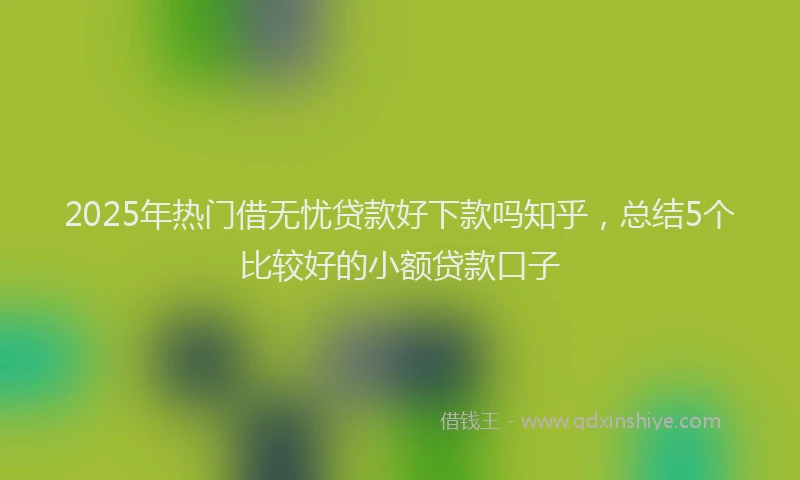 2025年热门借无忧贷款好下款吗知乎，总结5个比较好的小额贷款口子