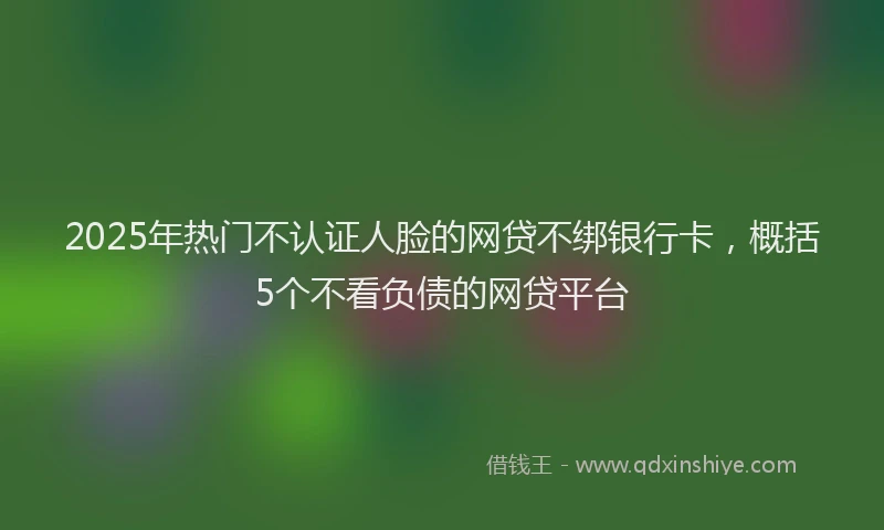 2025年热门不认证人脸的网贷不绑银行卡，概括5个不看负债的网贷平台