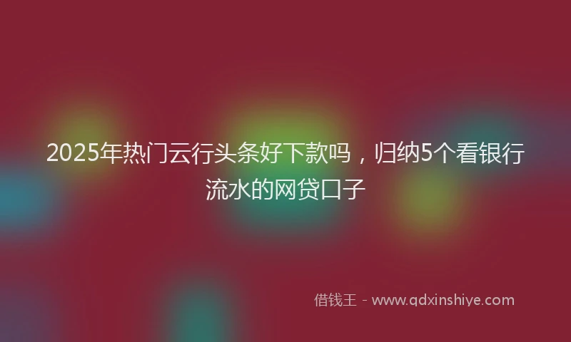 2025年热门云行头条好下款吗，归纳5个看银行流水的网贷口子