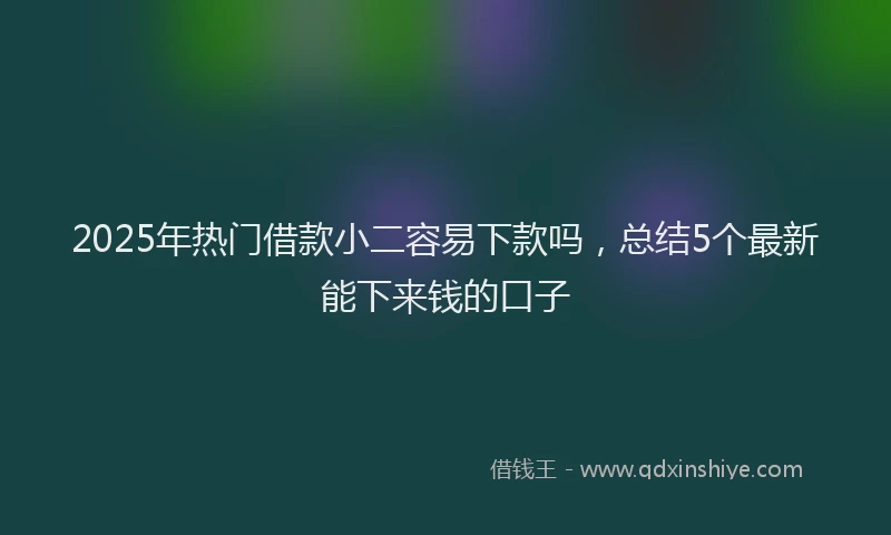 2025年热门借款小二容易下款吗，总结5个最新能下来钱的口子