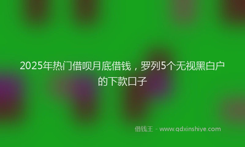 2025年热门借呗月底借钱，罗列5个无视黑白户的下款口子