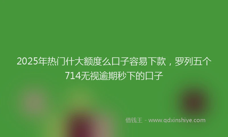 2025年热门什大额度么口子容易下款，罗列五个714无视逾期秒下的口子