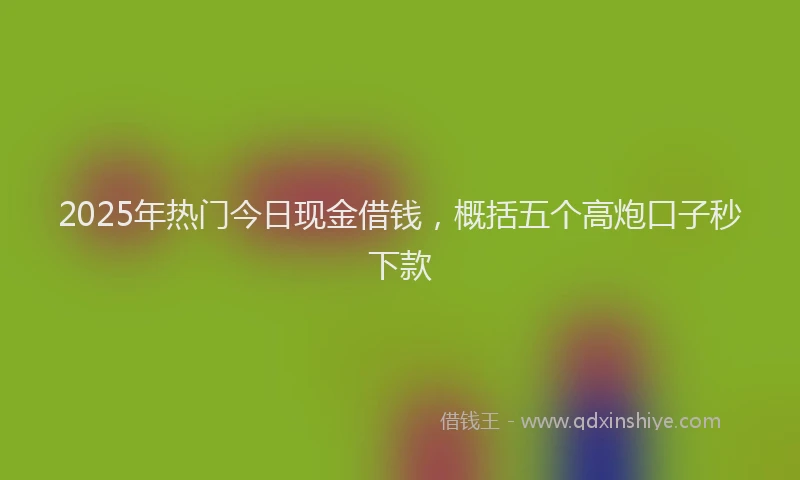 2025年热门今日现金借钱，概括五个高炮口子秒下款