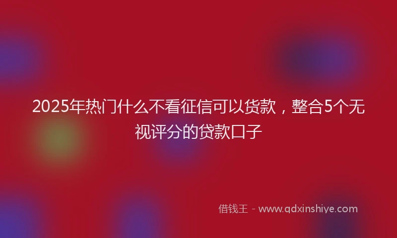 2025年热门什么不看征信可以货款，整合5个无视评分的贷款口子