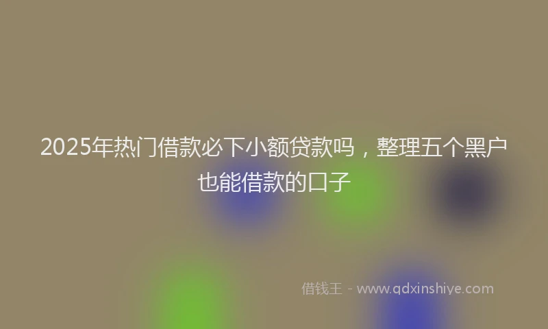 2025年热门借款必下小额贷款吗，整理五个黑户也能借款的口子