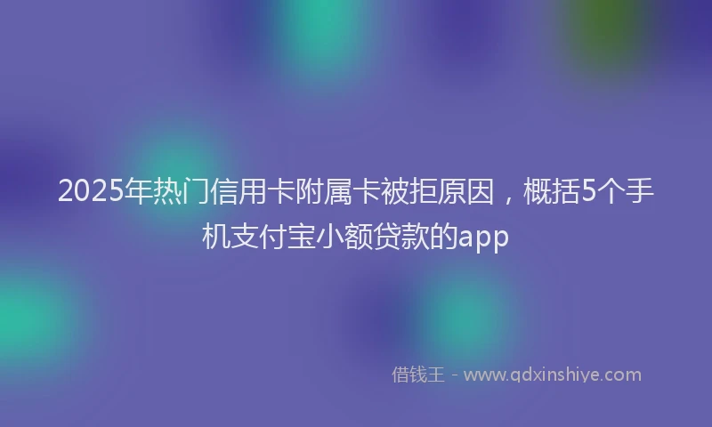 2025年热门信用卡附属卡被拒原因，概括5个手机支付宝小额贷款的app