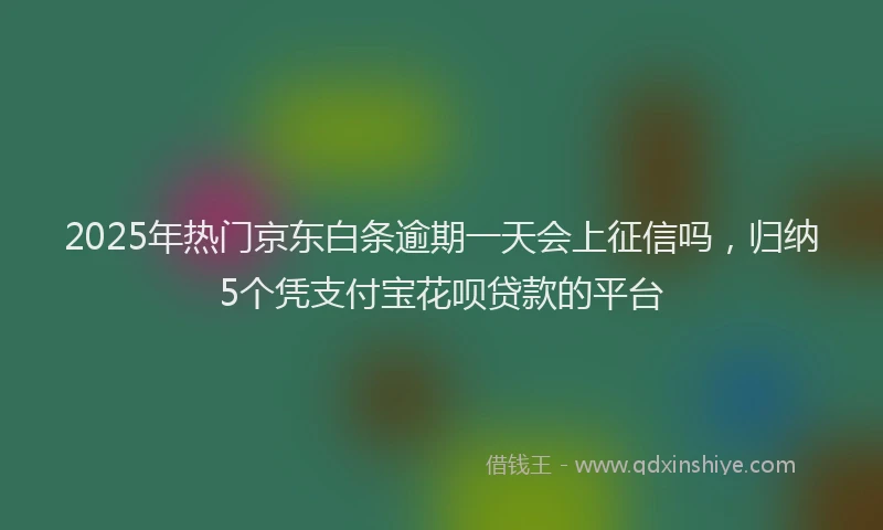 2025年热门京东白条逾期一天会上征信吗，归纳5个凭支付宝花呗贷款的平台